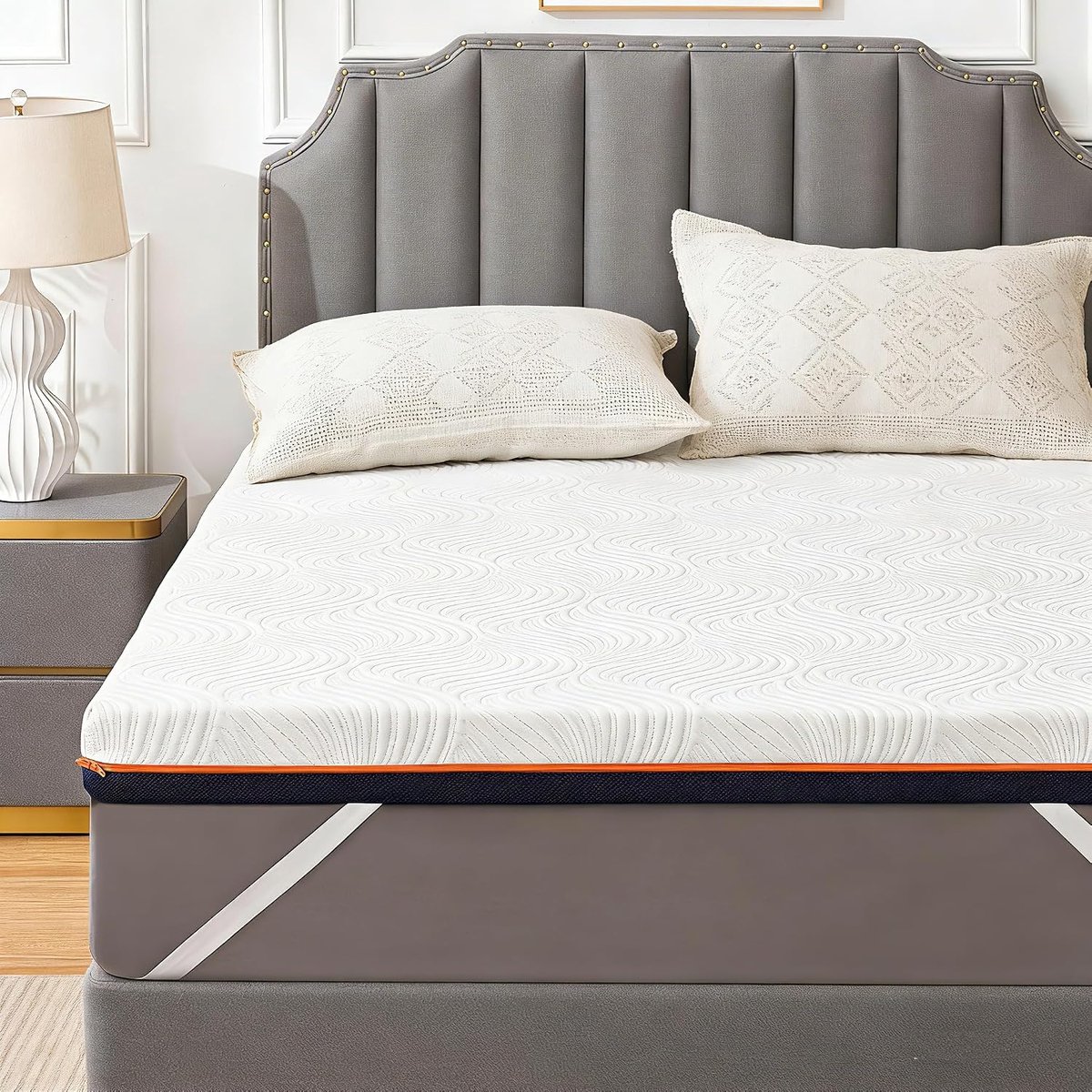 Topper 180 x 200 cm - H3-7,5 cm Memory Foam & Koudschuim - Orthopedisch - Ademend voor een optimale nachtrust - ShopVlot