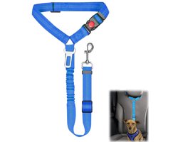 Autogordel voor huisdieren - Verstelbare hondenriem - Autogordel voor huisdieren - Huisdierbenodigdheden - Autoaccessoires - Geschikt voor kleine, middelgrote en grote honden - Past in de meeste auto's - blauw- 45*72 cm