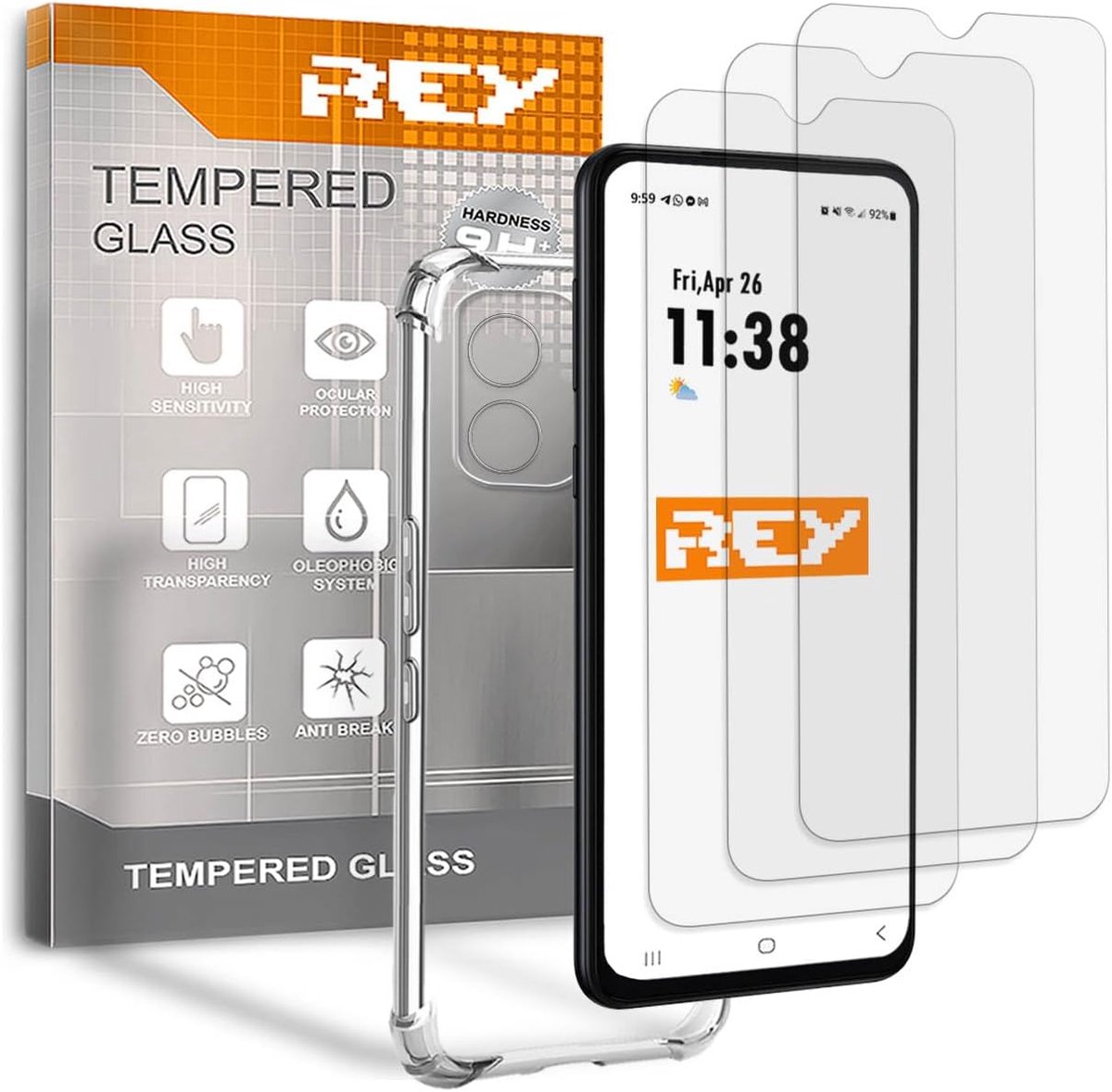 Hoesje en beschermers voor HMD ARC - KEY - AURA 2 - TPU Siliconen - Geharde glazen screenprotector - ShopVlot