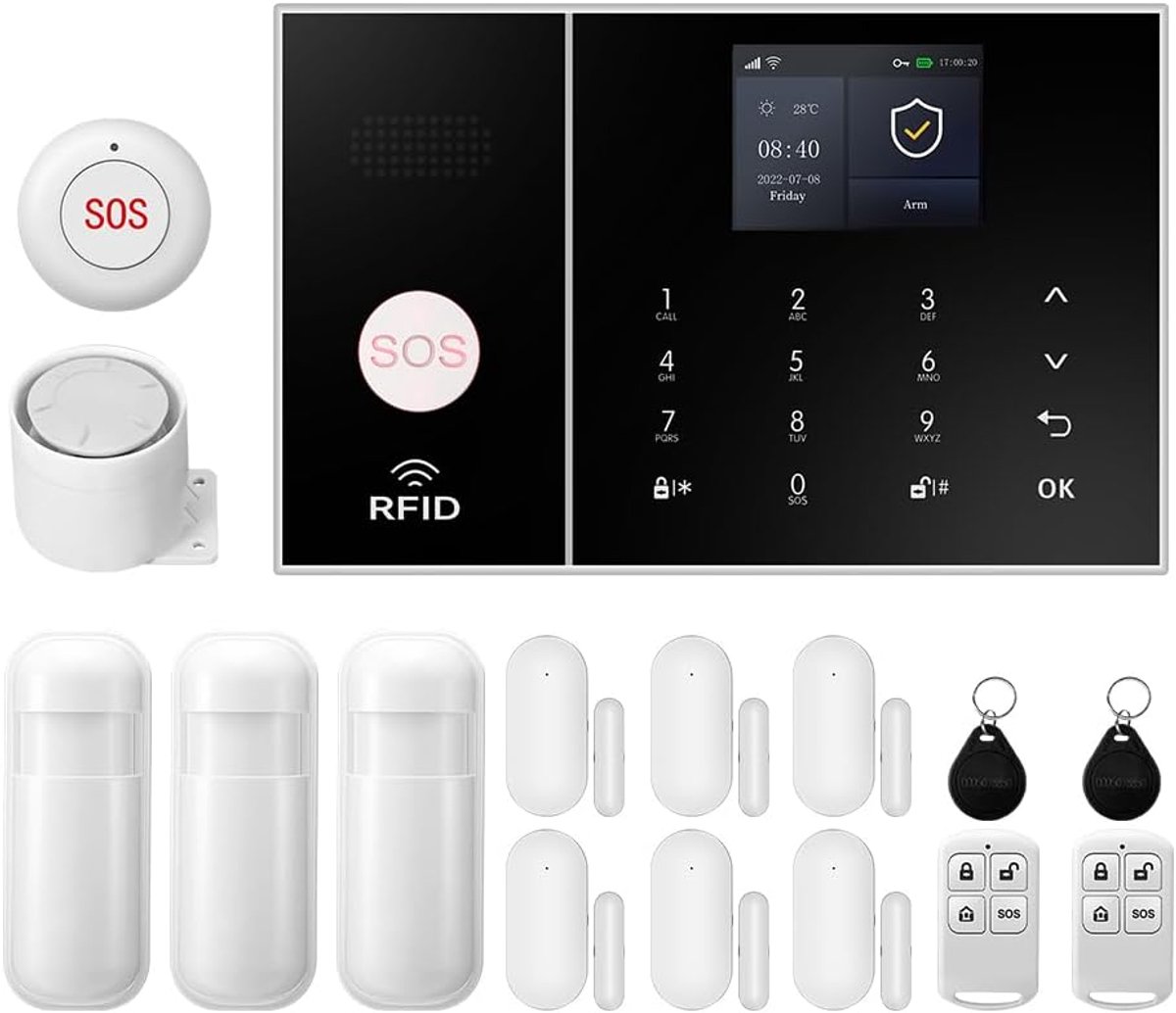 Draadloos Home Alarm Systeem - 2G met App - Bewegingssensor, Deur- en Raamsensor - Beheer via smartphone - ShopVlot