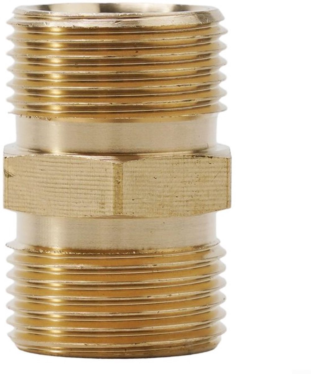 Hogedrukreiniger Slang Adapter - M22 Koppeling - Messing Kleur - Slang Extension Adapter - Geschikt voor Hogedrukreinigers - 2 Stuks