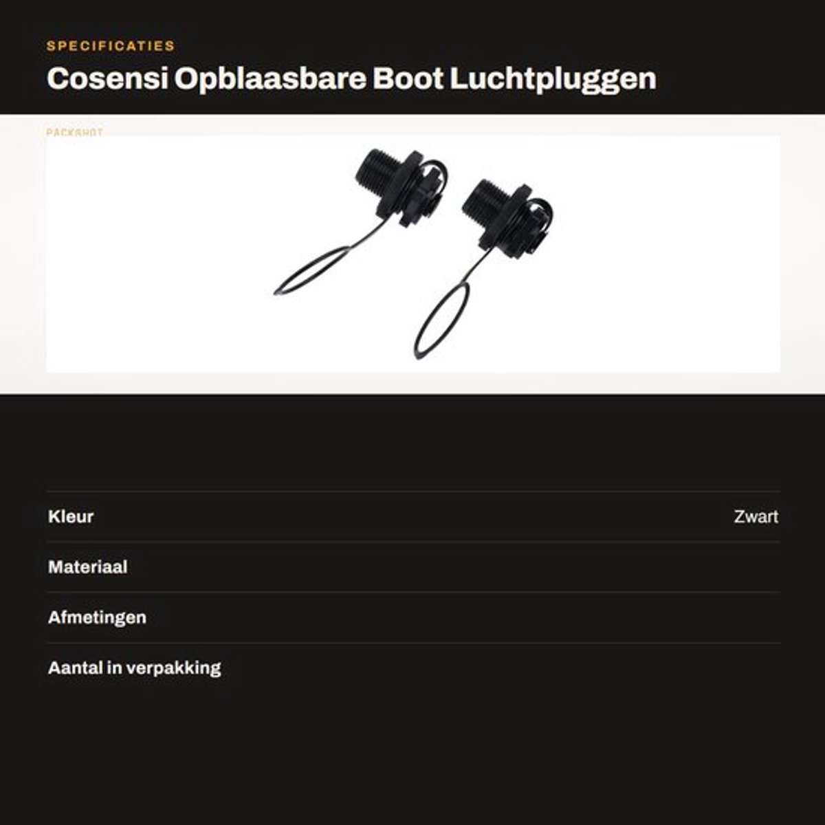Luchtplug - 2 Stuks - Eenrichtingsventiel - Opblaasbare Boot/Kajak - Snelle Inflatie - Hoogwaardige ABS Kunststof - Opblaasventiel