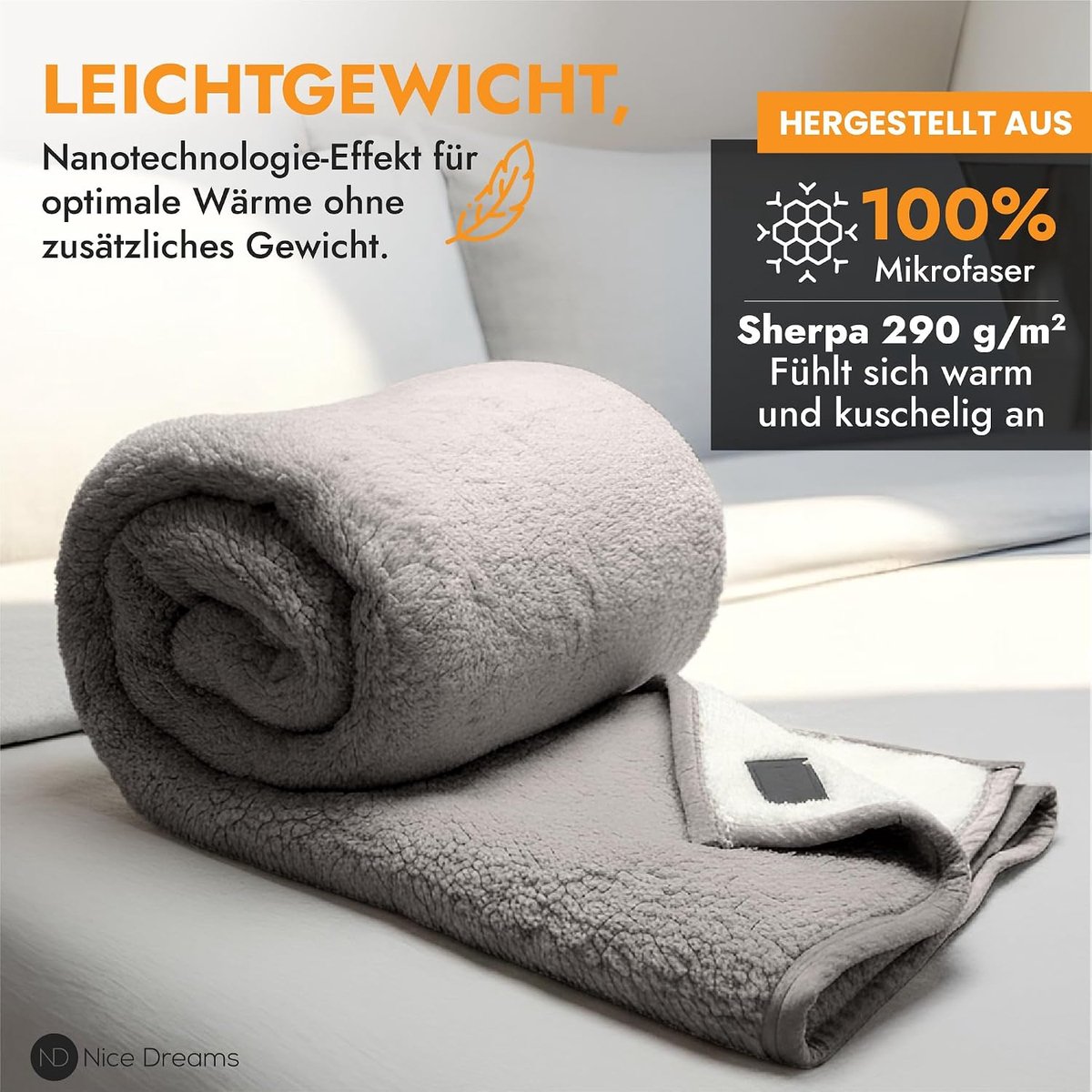 Slaapdeken 150 x 200 cm - Warm Sherpa Wol - Fluffy Sofa Deken - Voor gezellige momenten thuis - ShopVlot