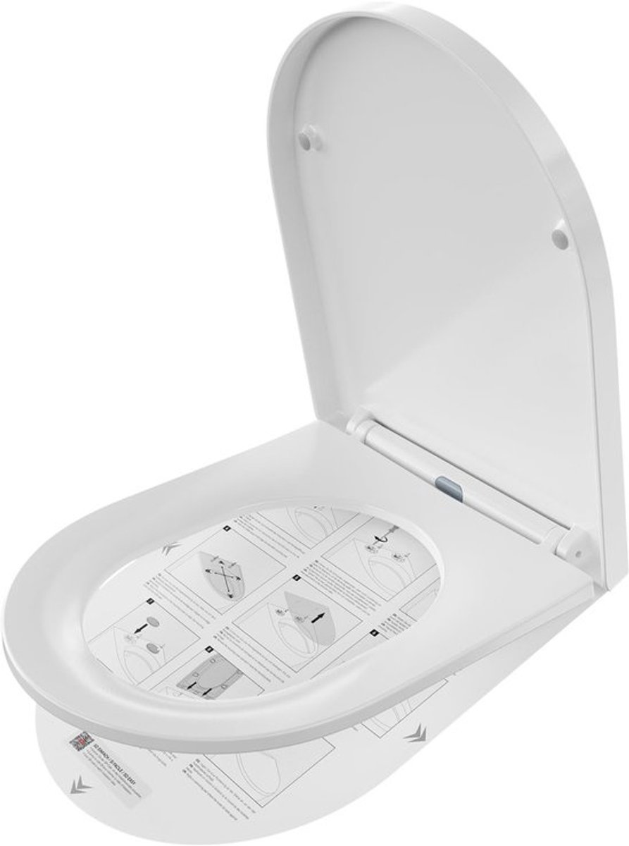 Wc-bril softclose 42,5 x 36 cm - Duroplast - Antibacterieel - Quick-Release - Universele kuip - Duurzaam en hygiënisch - Toiletbril