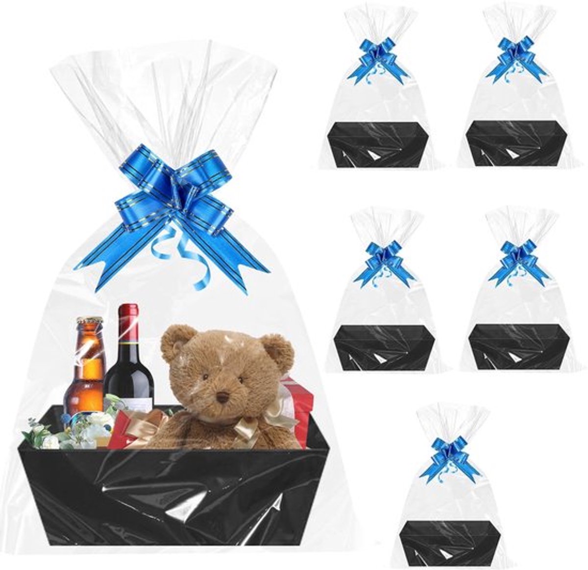 Geschenkmand Robuust en Duurzaam - 6 Stuks - Kartonnen Mand - Gepersonaliseerde Geschenken - Perfect voor Verjaardagen - Hoogwaardig Kraftpapier - Presentmand