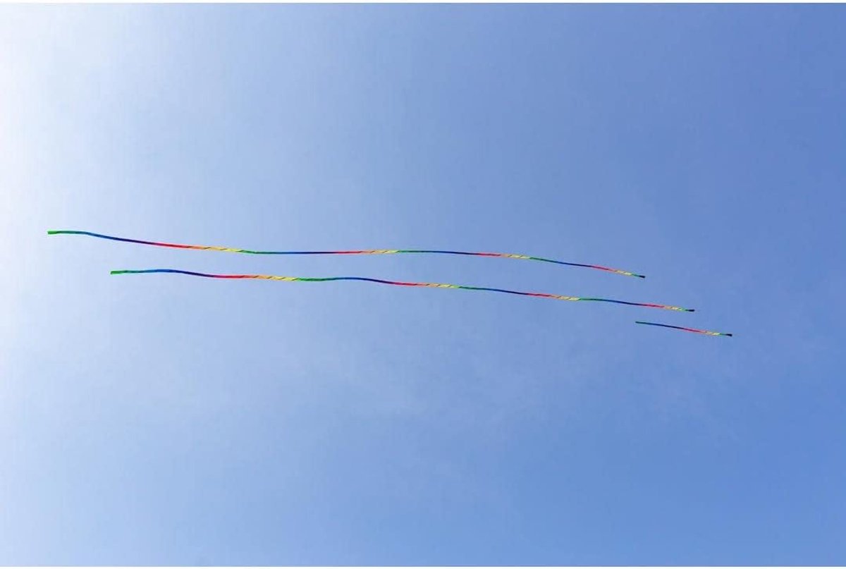 Kite accessoires - Rainbow Spiral 6 m - Linnen sieraden - Maak je vlieger uniek - ShopVlot