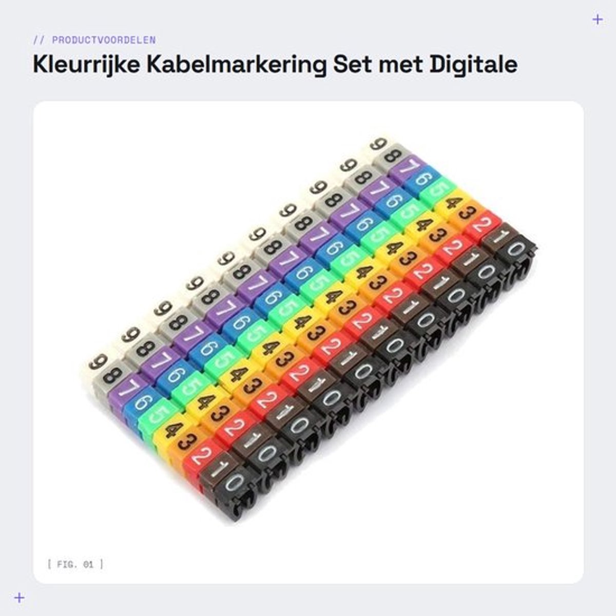Kleurrijke Kabelmarkering Set met Digitale Nummering voor Kabelbeheer