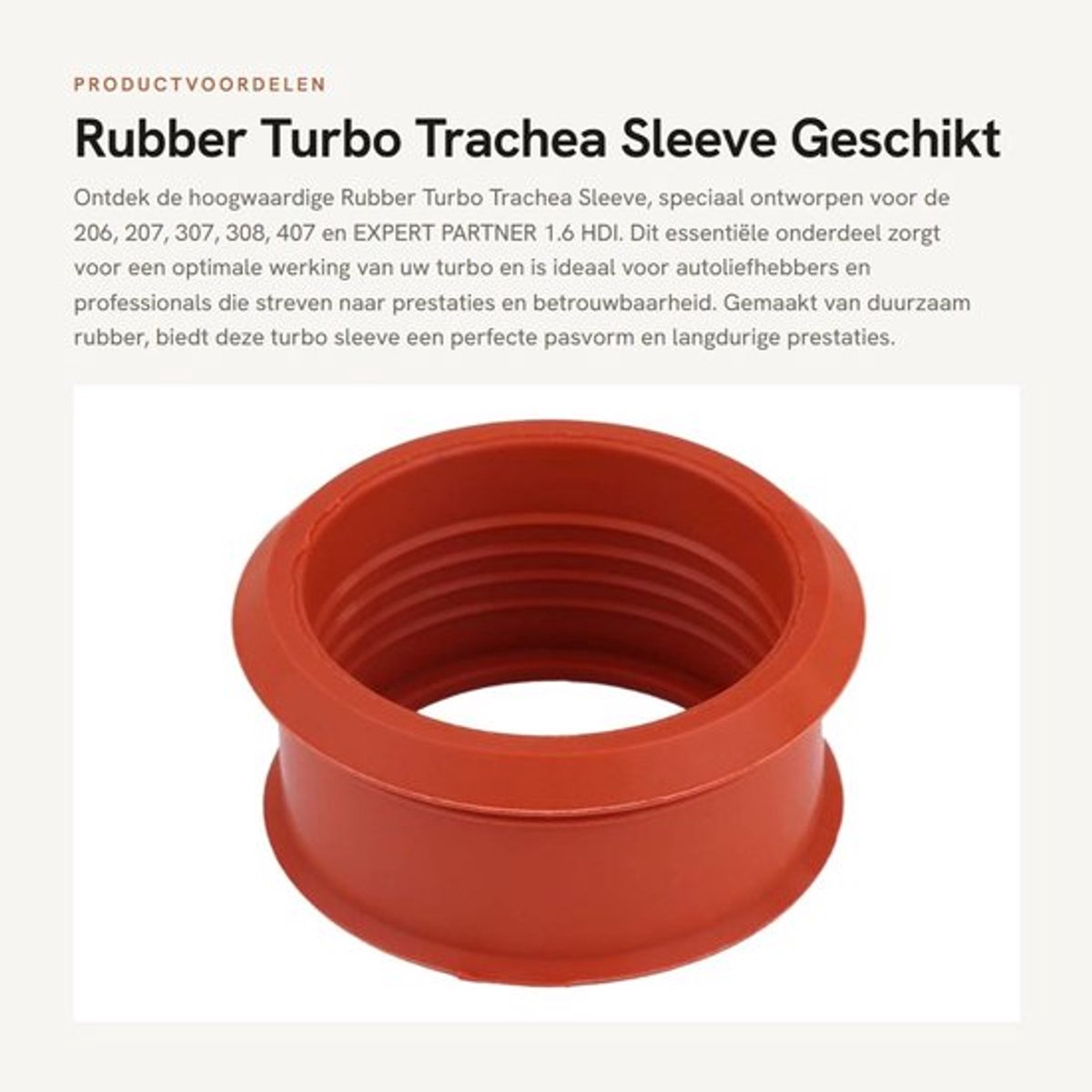 Rubber Sleeve - Geschikt voor 206/207/307/308/407 - Hoogwaardige Kwaliteit - Duurzaam Rubber - Diameter 6 cm - 1x Turbo Sleeve - Turbo Slang