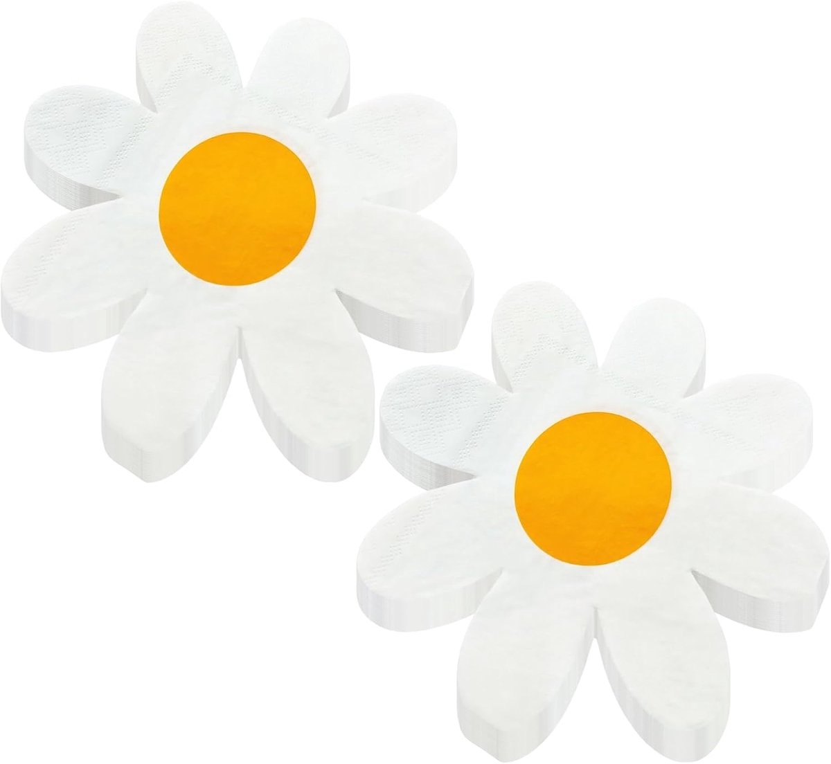 Servetten bloemen madeliefjes 40 stuks - bloemenvorm - wit - perfect voor zomerfeest - ShopVlot