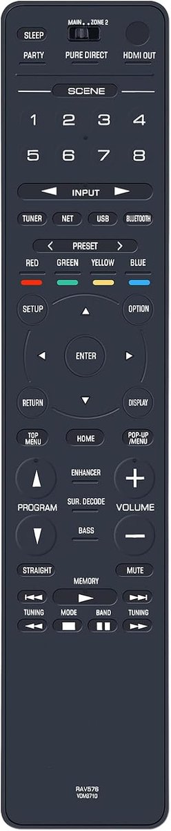 RAV576 VDM8710 Remote Control Suitable for Yamaha AV Receiver RX-A780 RX-A880 RX-V685 RAV576-VDM8710 RAV576 VDM87100 - ShopVlot