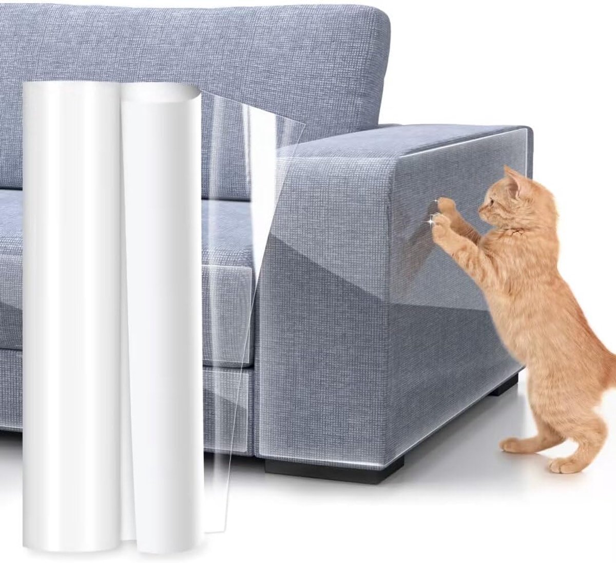 Uross repskydd för katter, 5 m x 43 cm repskydd för kattmöbler, repskydd för hunddörrar, transparent självhäftande - ShopVlot