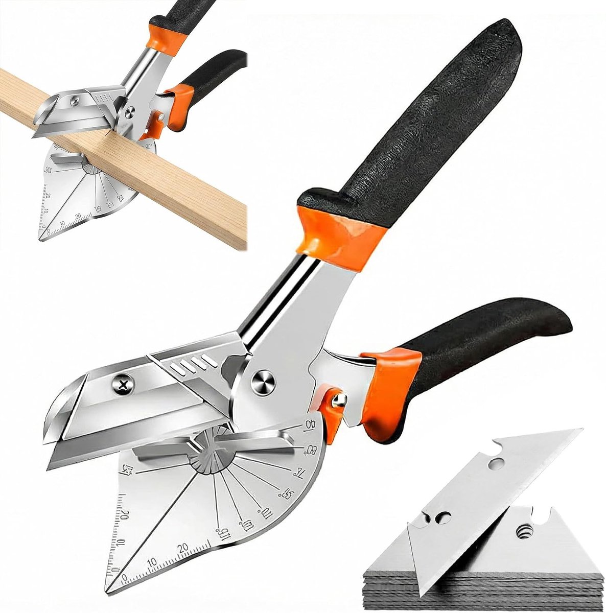 Multi-angle mitre shears multifunctional: angle shear cable tray scissors for 45-135 degree angle with 10 spare blades - ShopVlot