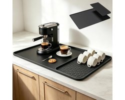 Siliconen mat koffiezetapparaat Barista mat met afneembare droogonderlegger, koffiemat, baraccessoires voor onder de - ShopVlot