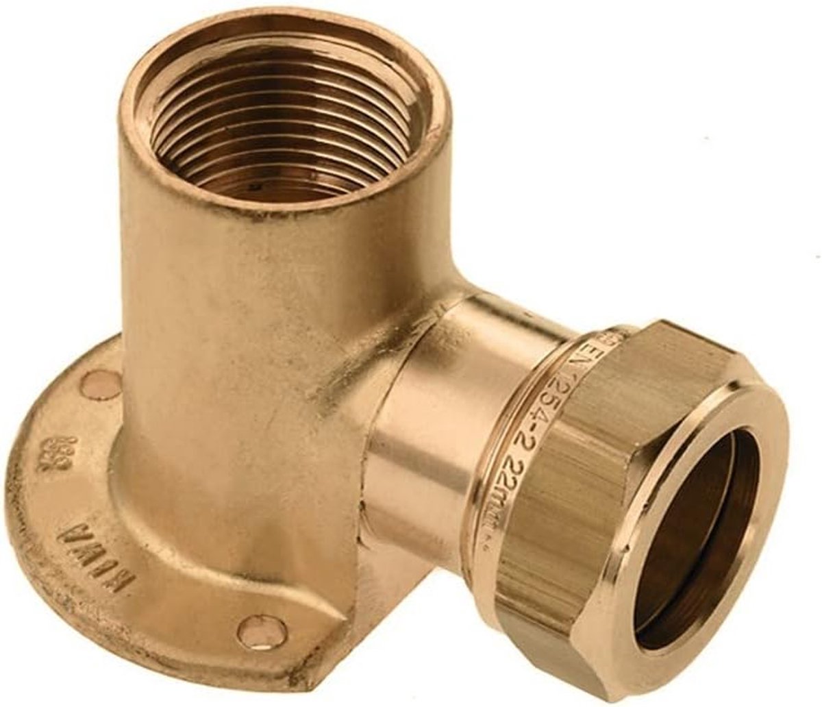 compression fitting - Wall plate - female thread - 1/2" x 15 mm - Brass - ShopVlot