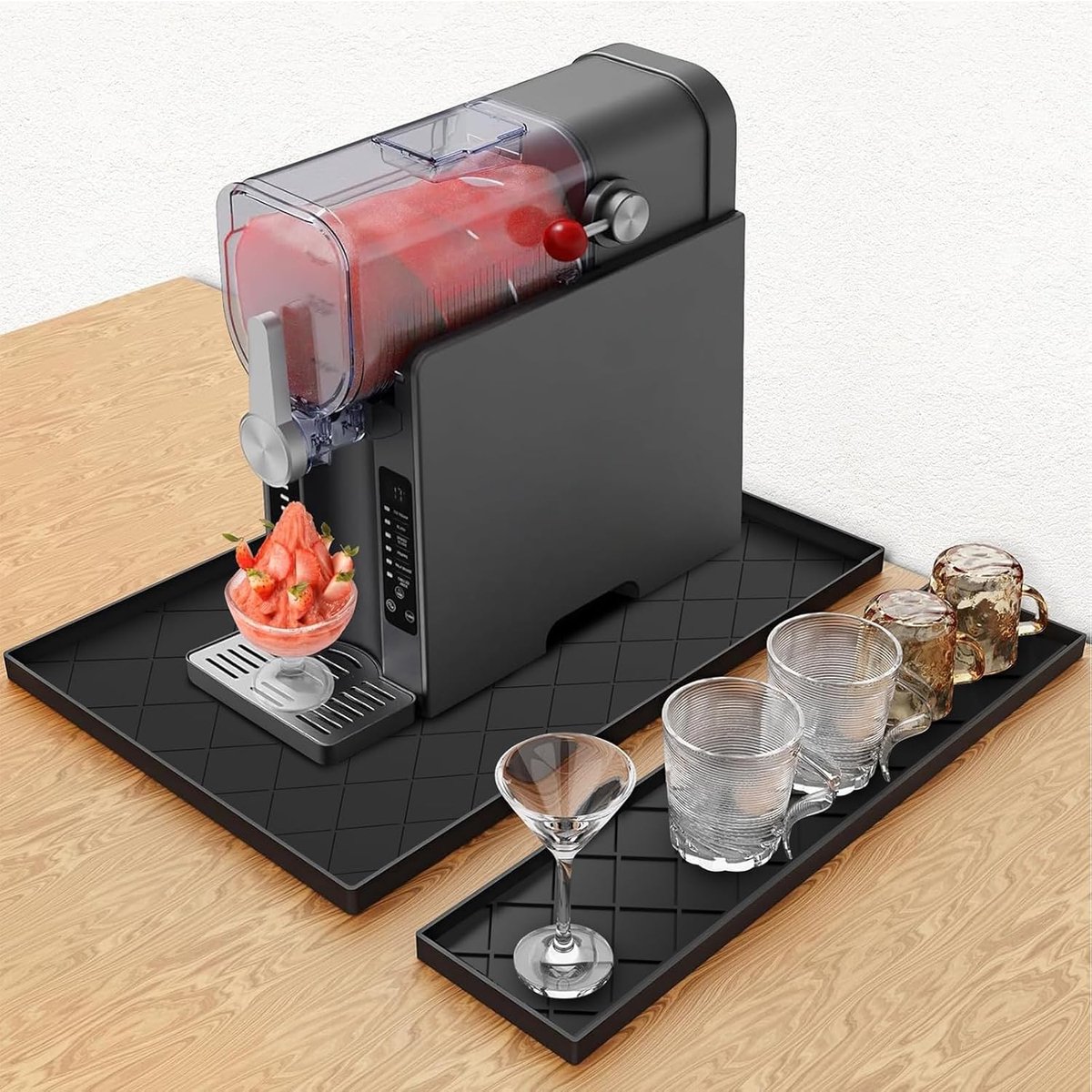 Silicone Mat for Ice Makers and Ice Makers, Set of 2 Removable Protective Mats for Ninja SLUSHi Ice Drink Machine - ShopVlot