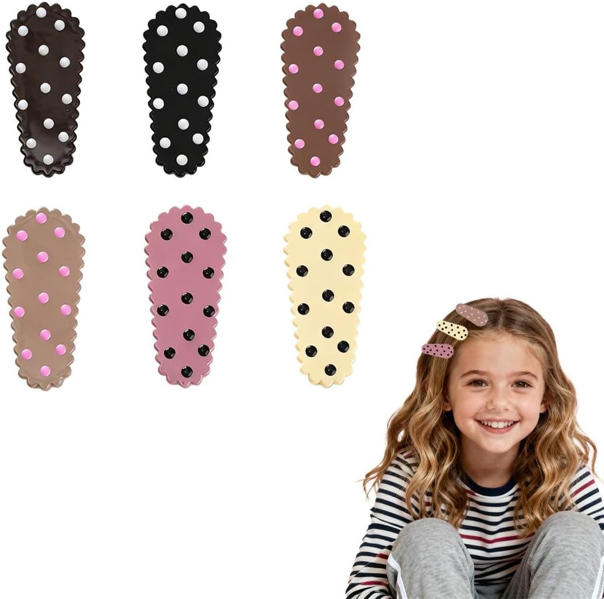 6 Girls Hair Pins Non-Slip Decorative Hair Clips for Girls with Fine Hair Beautiful Accessories for School, Birthday - ShopVlot