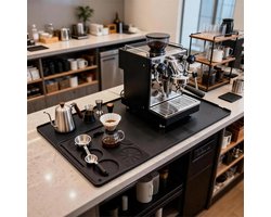 60 x 40 cm silicone coffee mat with drain and raised edges, removable 24 x 19 cm coffee mat - ShopVlot