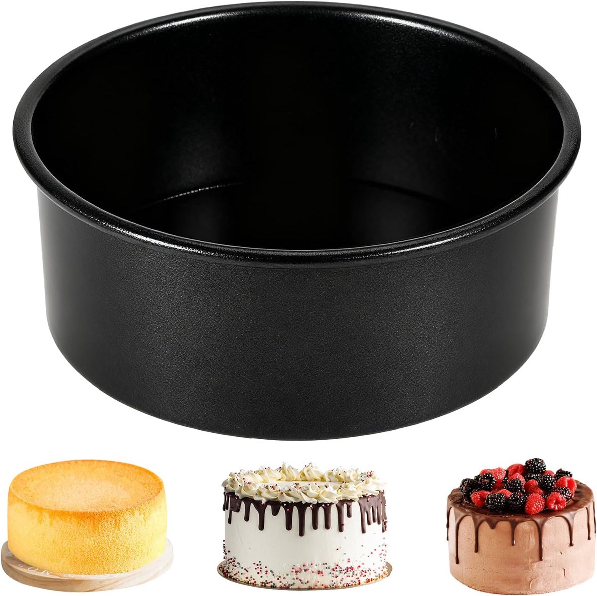 YXHZVON Ronde Taartvorm, 6 inch Roestvrijstalen Taartbodemvorm, Ronde Taartvorm, Fruitbodemvorm voor - ShopVlot