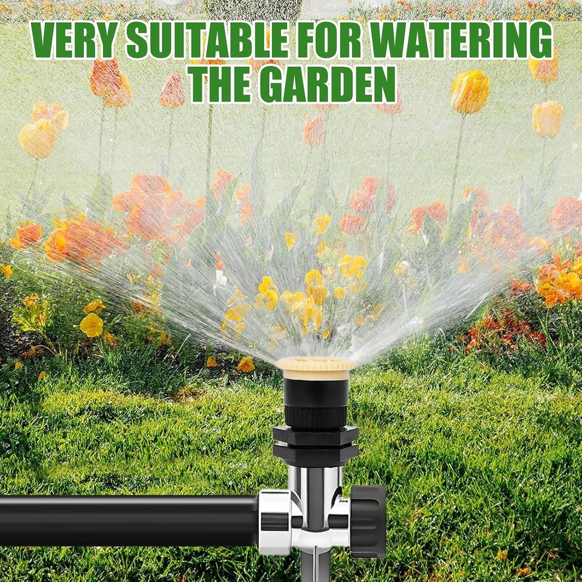 2 stuks gazonsproeiers, gazonsproeiers met grondpen, 360° tuinsprinkler, multifunctionele tuinsprinkler, watersproeier - ShopVlot