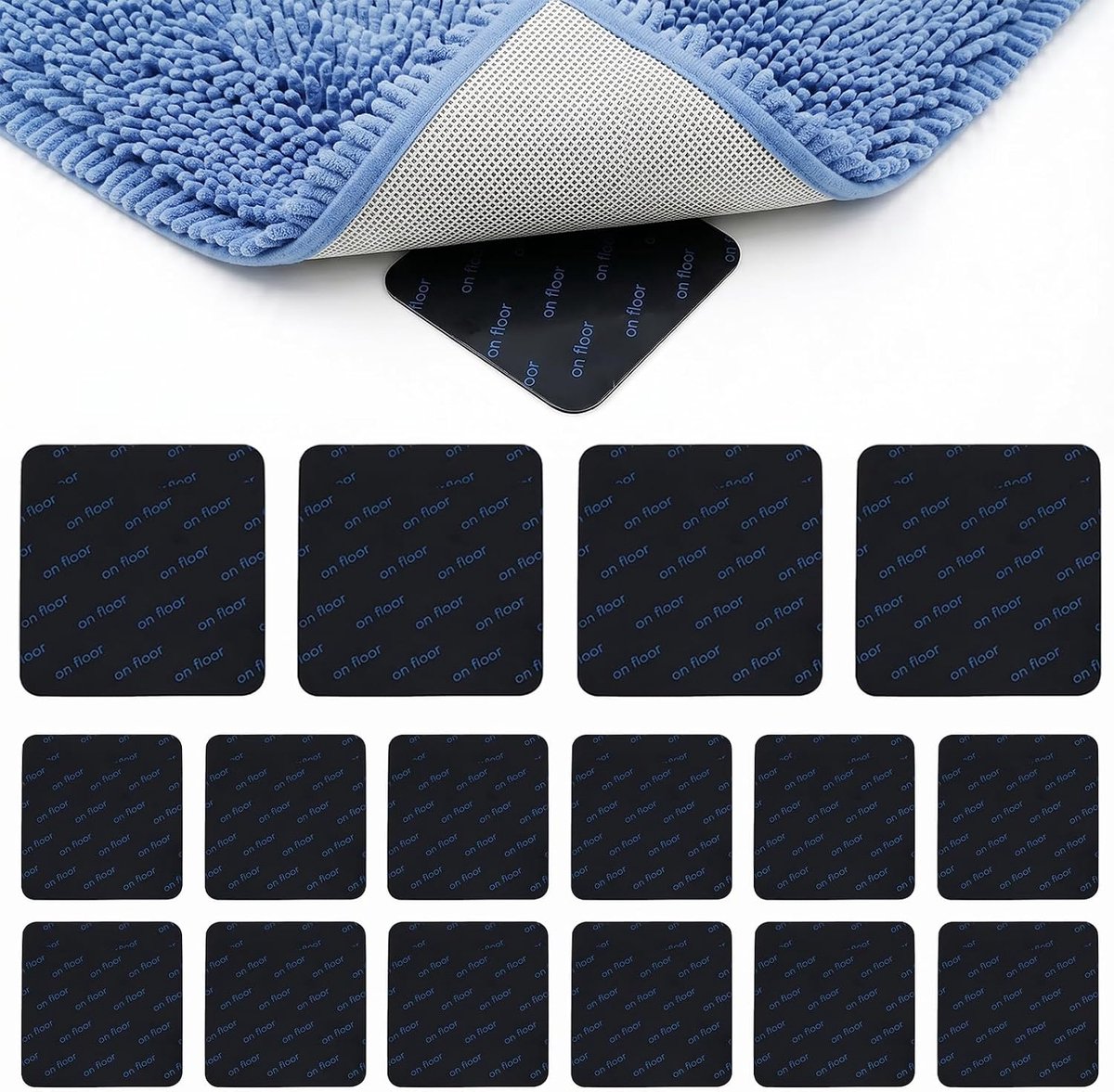 16 stuks tapijtstoppers Anti-slippads – Dubbelzijdige zelfklevende tapijt anti-slip pads, tapijt anti-slip - ShopVlot