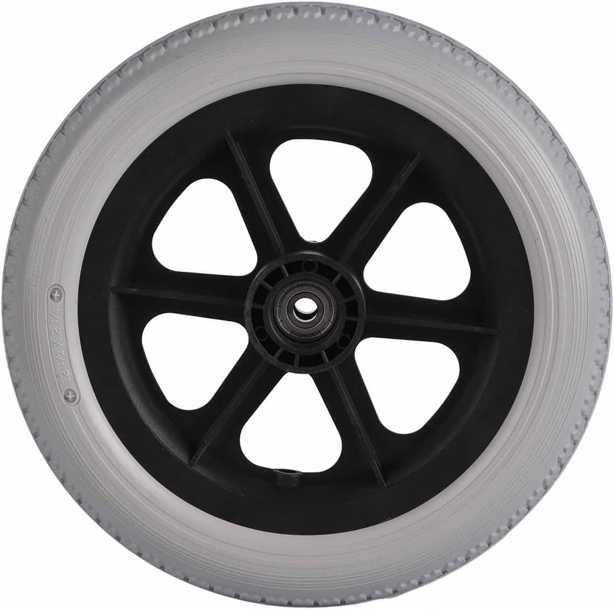 RUNQIN 1pcs Wheelchair Front Wheel, 12 Inch Disabled/Elderly Wheelchair Rear Wheel, Anti-Slip Polyurethane - ShopVlot