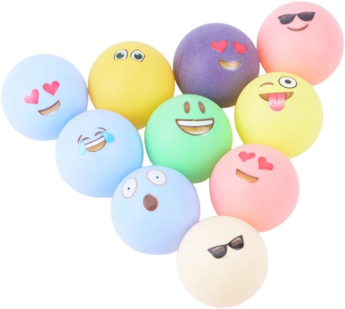 Tafeltennisballen 30 Stuks - 40 mm - Met Emoji's - Perfect voor Amusement Park Machine - ShopVlot