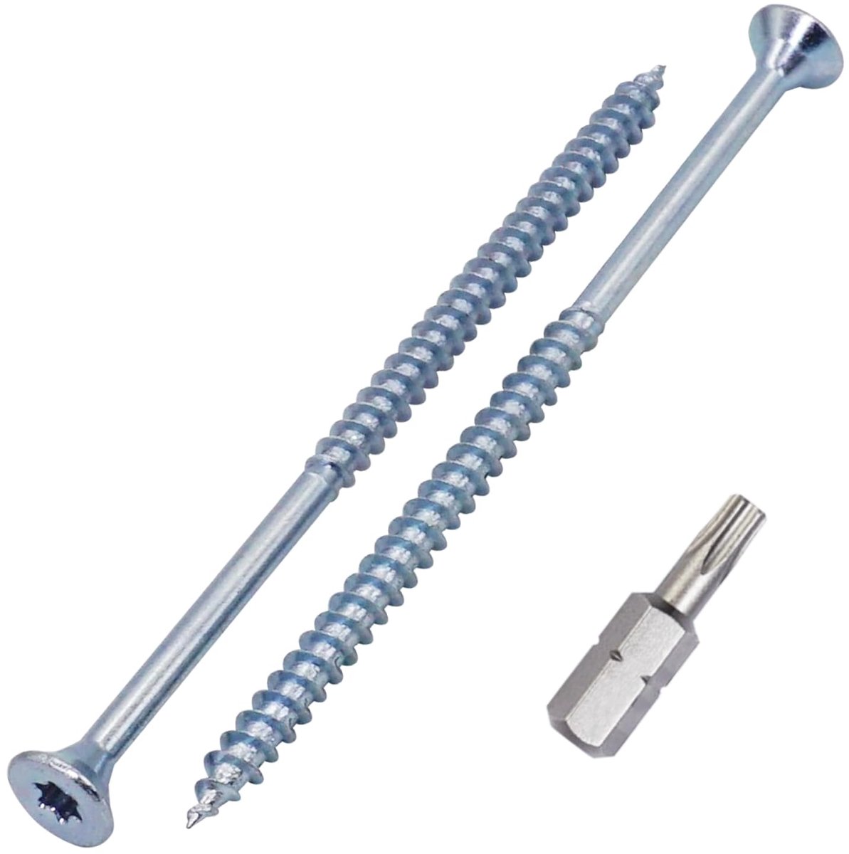 Houtschroeven 0,5 x 100 mm - Gegalvaniseerd - Torx verzonken kop - Ideaal voor houtverbindingen - ShopVlot