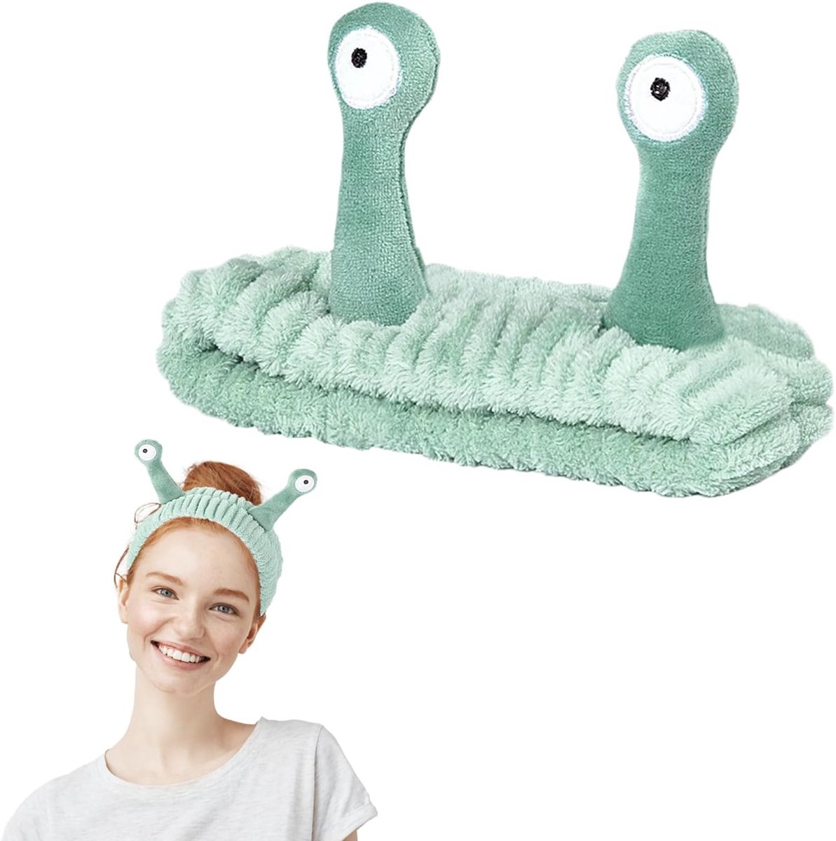 Gezichtwasband - Lichtgroen - Schattig palm- en slakdesign - Ideaal voor huidverzorging - ShopVlot