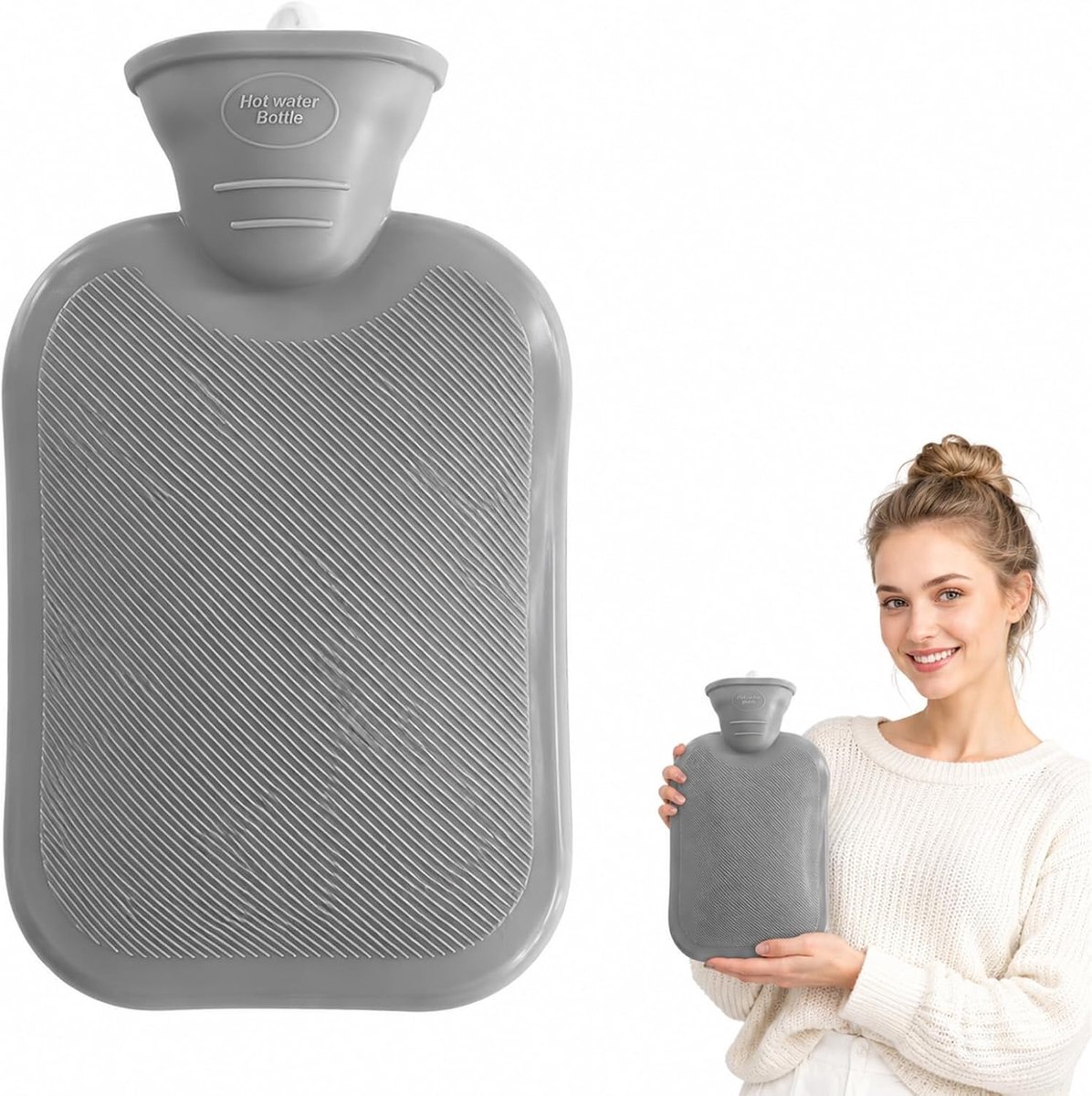 Thermoplastische fles 500ml - Grijs - Duurzaam en milieuvriendelijk - Ideaal voor warmte en koeling - ShopVlot