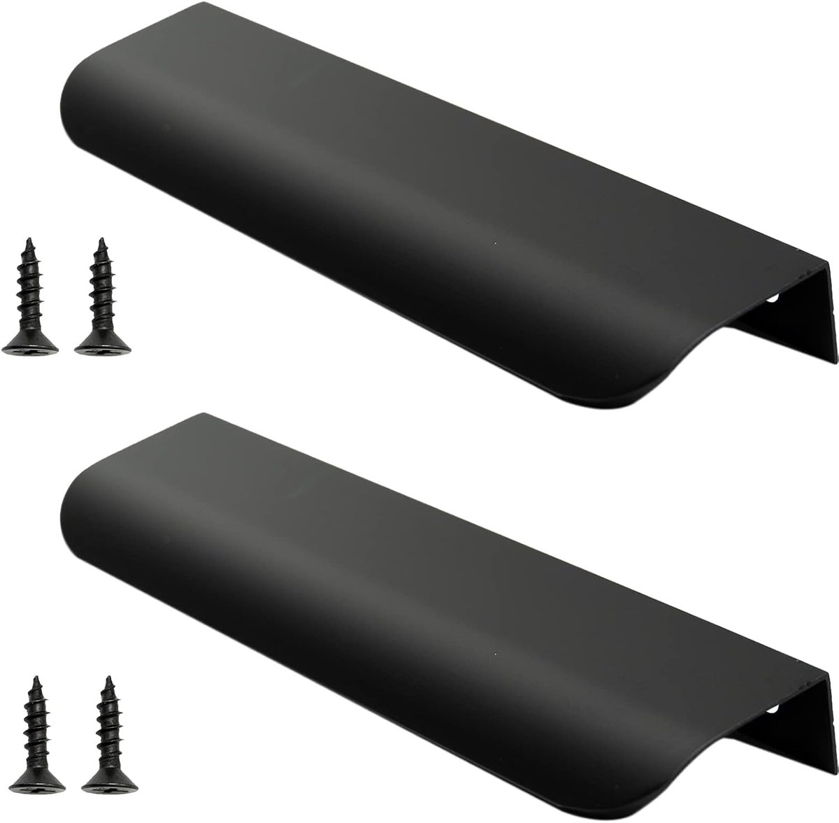 Meubelhandgrepen 150mm - Aluminium zwart - Moderne verborgen handgrepen - Perfect voor kasten - ShopVlot