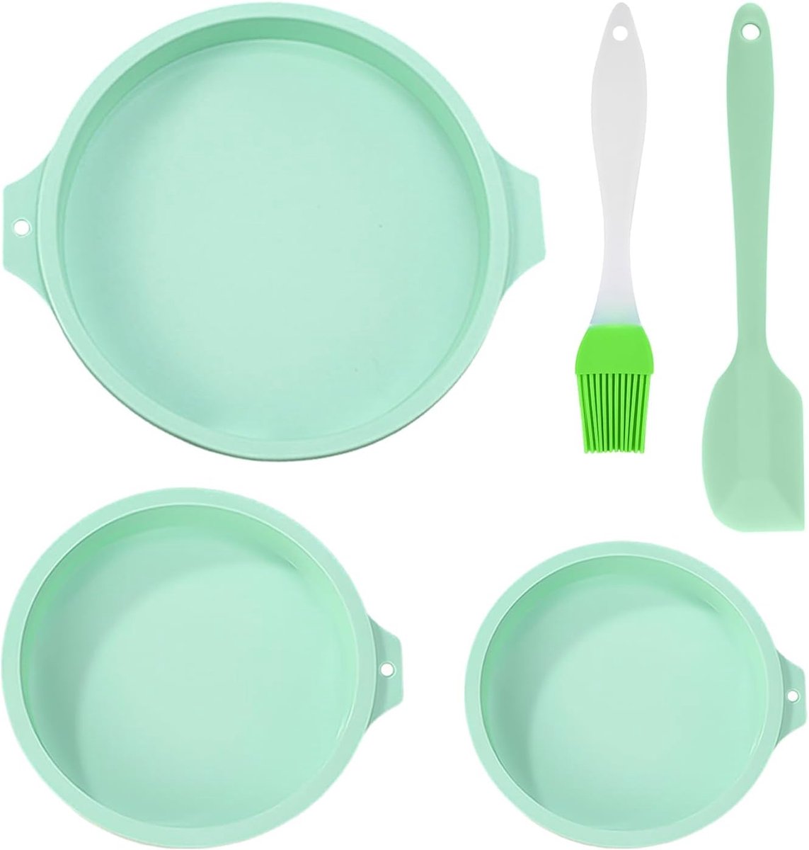 Bakvormen set 3-delig - Silikonenvorm - Mintgroen - Voor het bakken van heerlijke taarten - ShopVlot