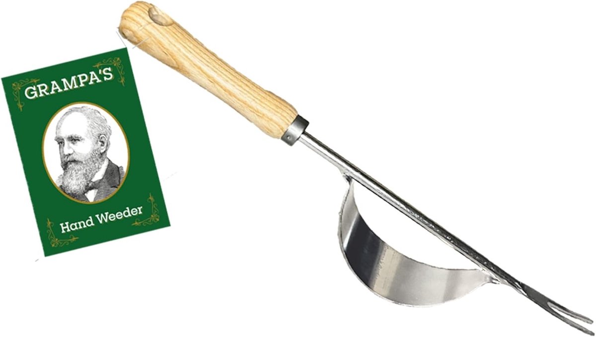 Onkruidtrekker - Roestvrijstaal - Lichtgewicht - Ergonomisch Houten Handvat - Voor Tuinliefhebbers