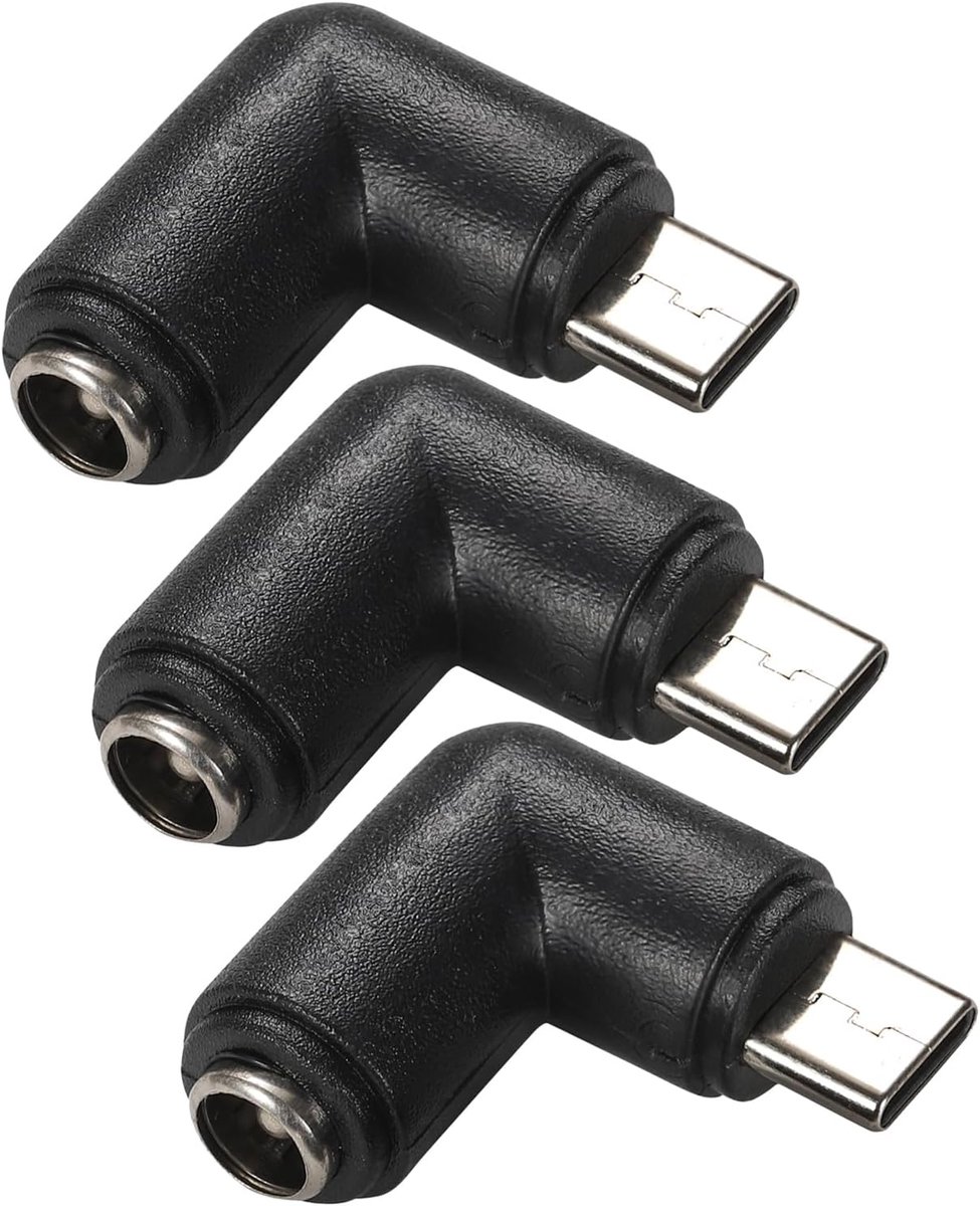 DC 5.5mm x 2.1mm naar USB C Adapter - 90 Grad Hoek - Stroomadapter voor 5V Apparaten - Ideaal voor Beperkte Ruimte - ShopVlot