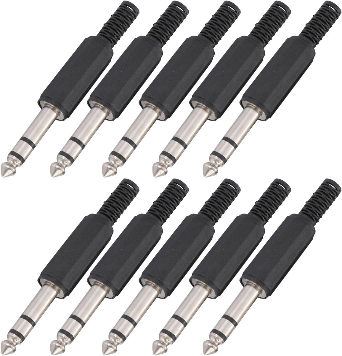 Stereo jack plug 6.35mm - soldeertype - zwart - ideaal voor vervanging van audiokabels - ShopVlot