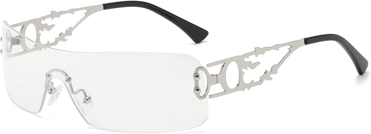 Zonnebril frameloos - zilver transparant - stijlvolle Y2K look - perfect voor dagelijks gebruik - ShopVlot