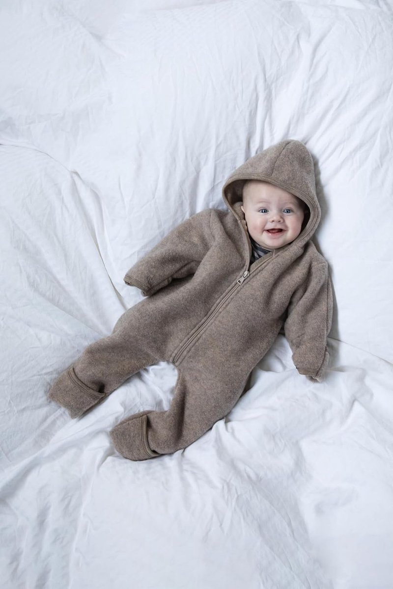 Wollen fleece pak voor baby's - met rits - newborn - 100% wol kbT - ShopVlot