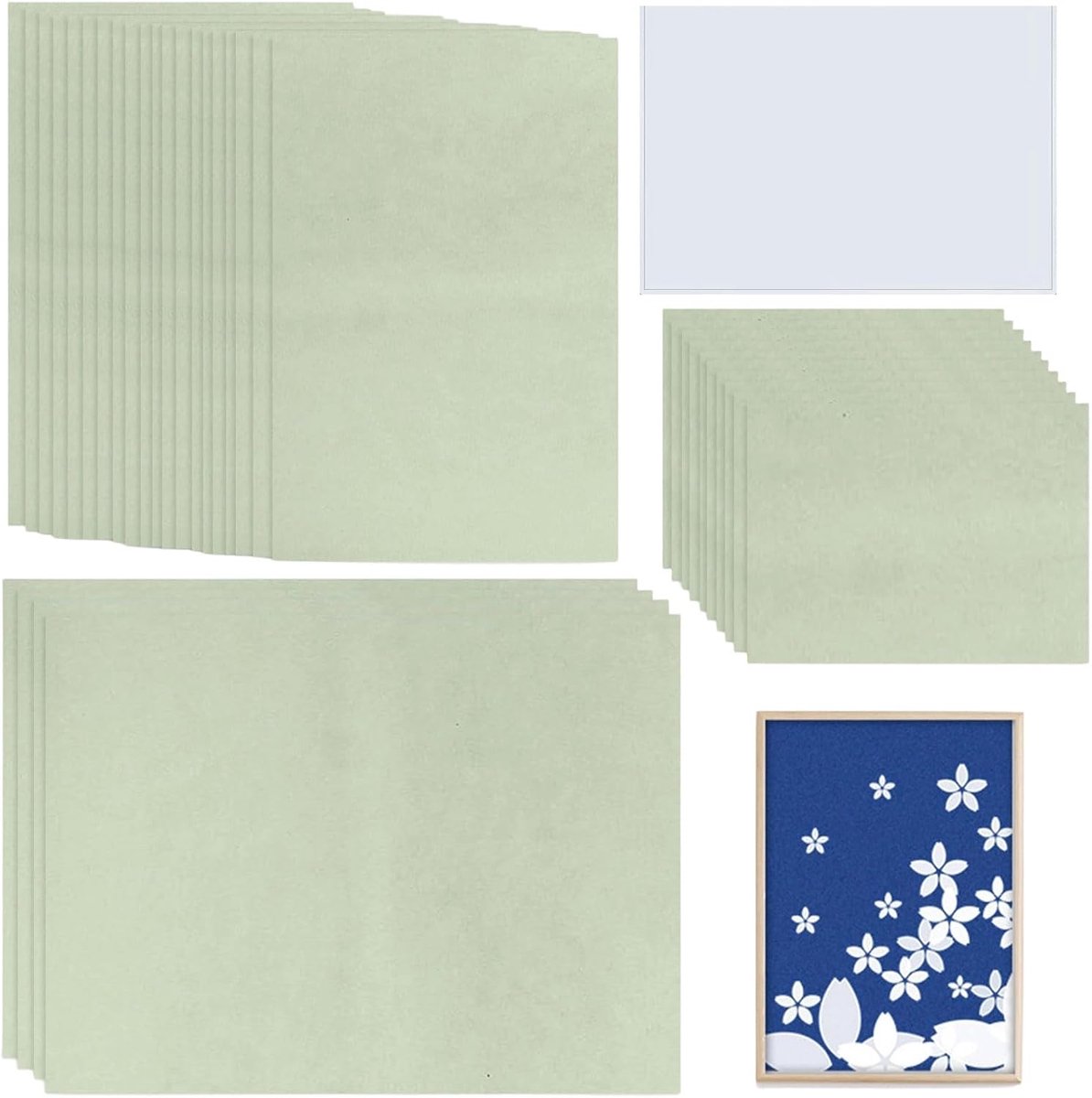 Cyanopapier 34 vellen - zonne-set - 3 maten voor beginners - ideaal voor kunst en natuur - ShopVlot