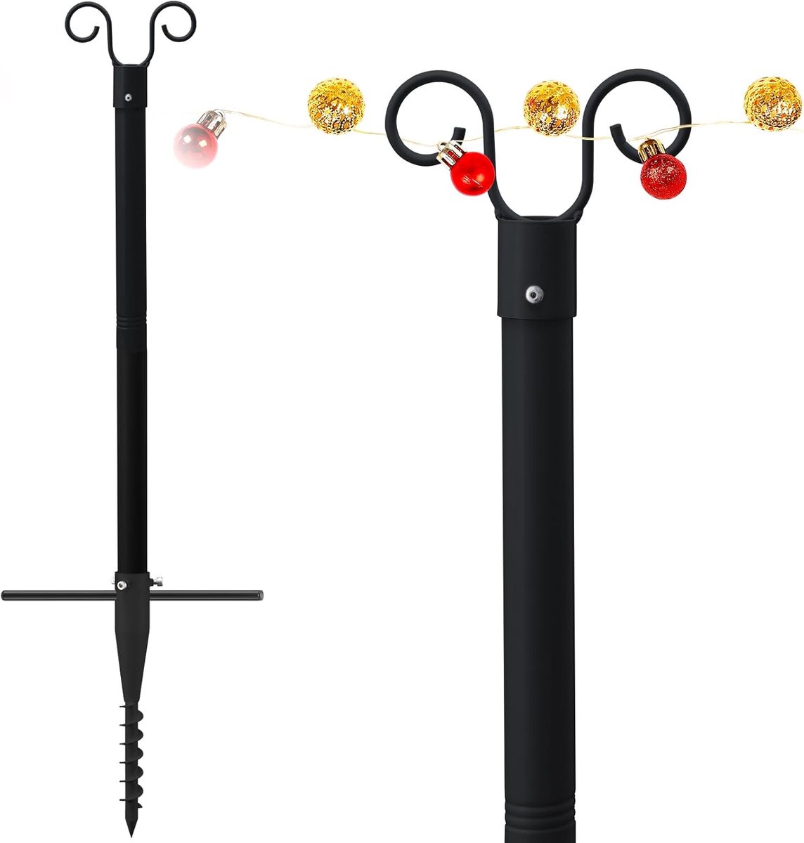 Shepherd Hook voor verlichting - 10FT - robuuste ijzeren stang - ideaal voor tuinverlichting - ShopVlot