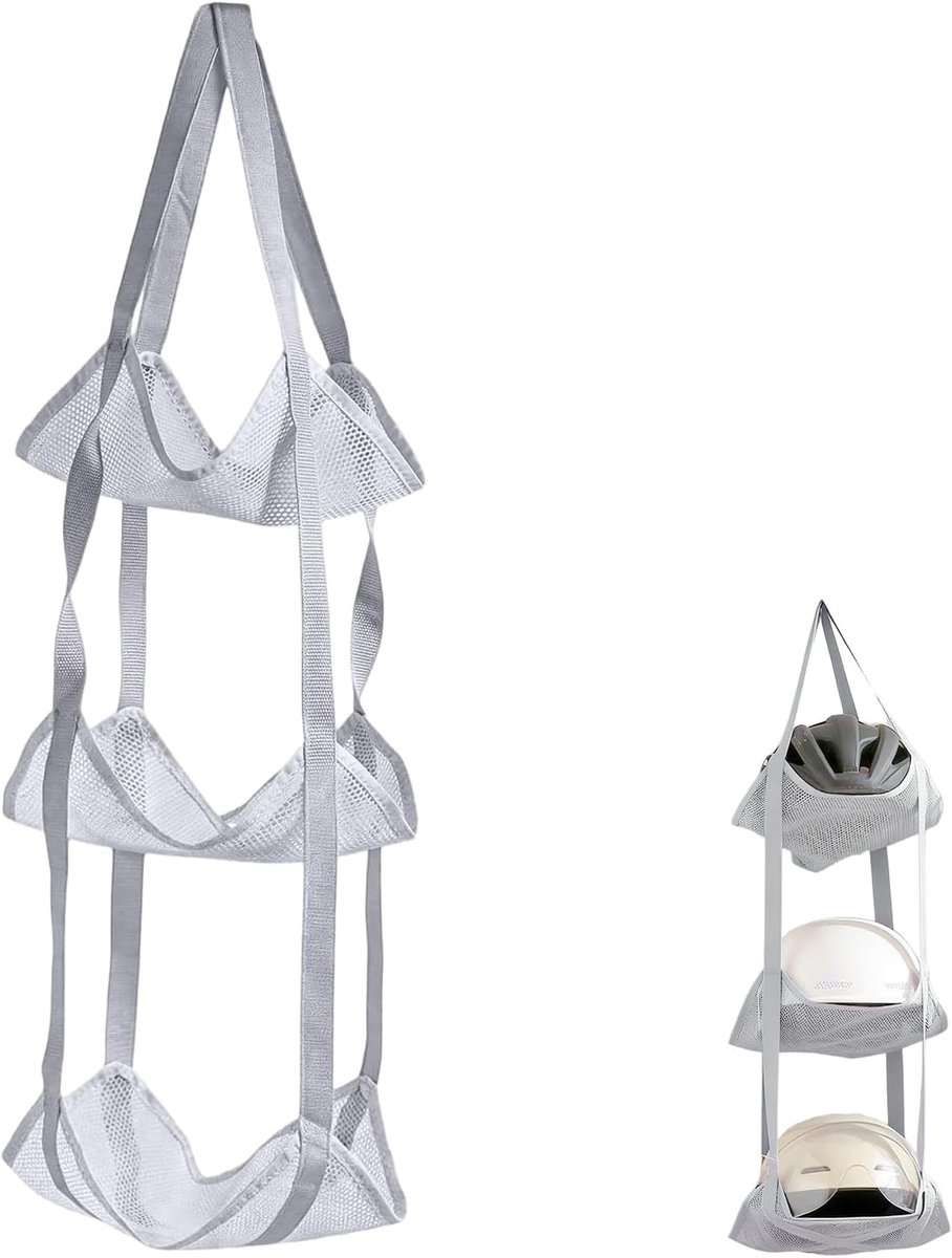 Wandbalorganizer 4 niveaus - duurzaam nylon - ruimtebesparend - ideaal voor sportopslag - ShopVlot