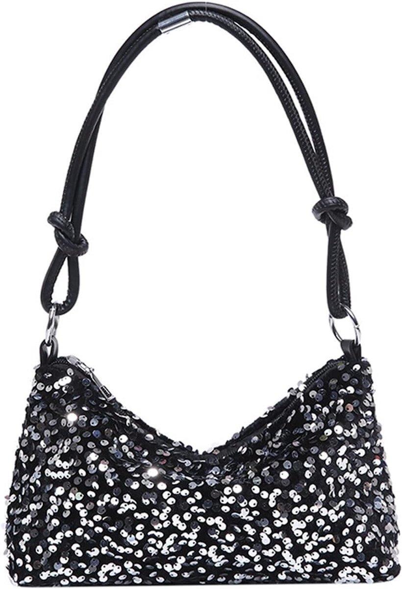Clutch voor dames - kleine glittertas - schoudertas met pailletten - elegant voor feest - ShopVlot
