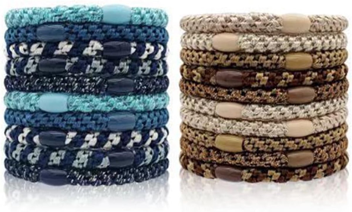 Haarelastiekjes 20 stuks - meerkleurig nylon - gevlochten haarbanden - comfortabel voor dik en krullend haar - ShopVlot
