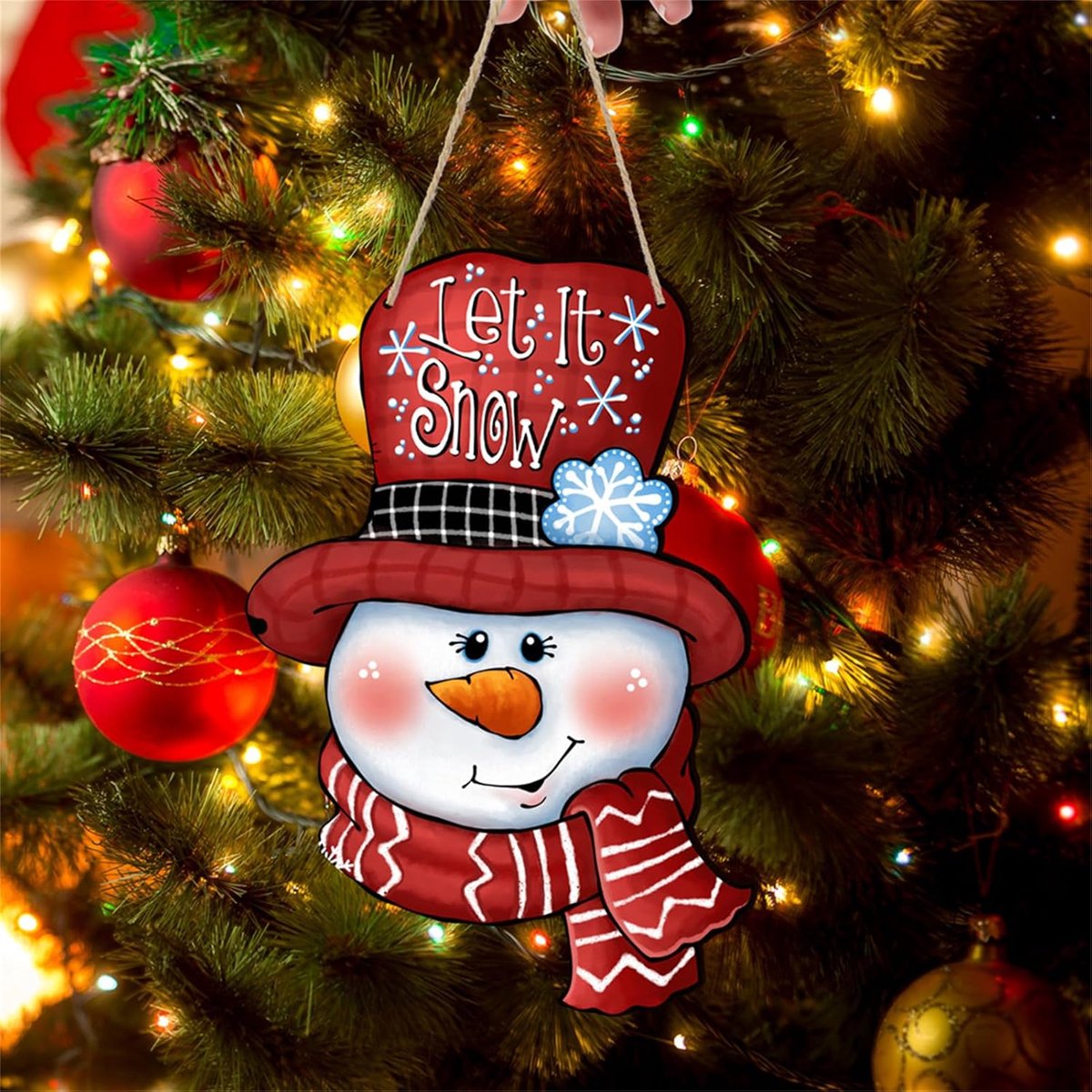 Christmas Hanging Decoration Wooden Christmas Pendant Santa Claus Santa Snowman Christmas Decoration for Doors Wall - ShopVlot