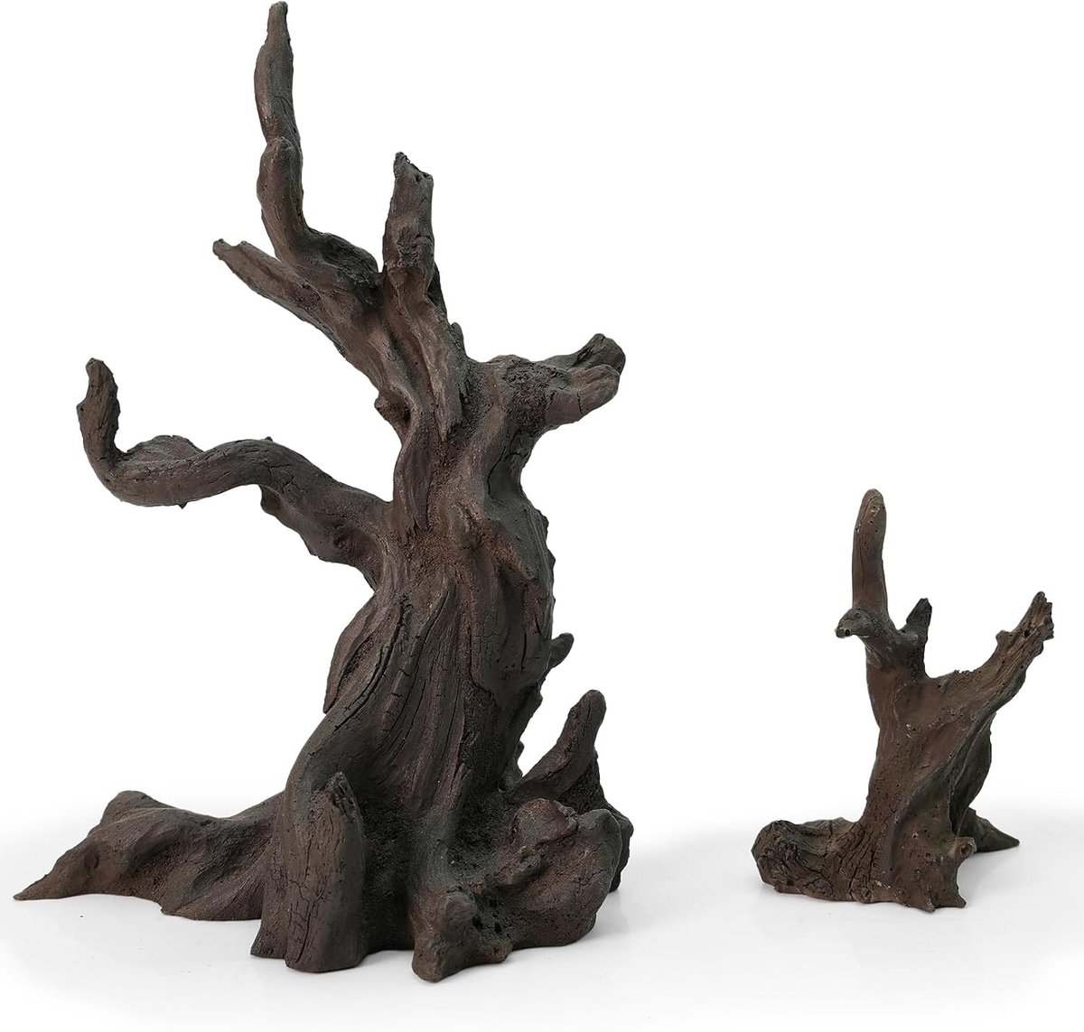 FZONE Resin Driftwood Tree Decoration, Realistic Tree Ornament for Aquascaping - ShopVlot