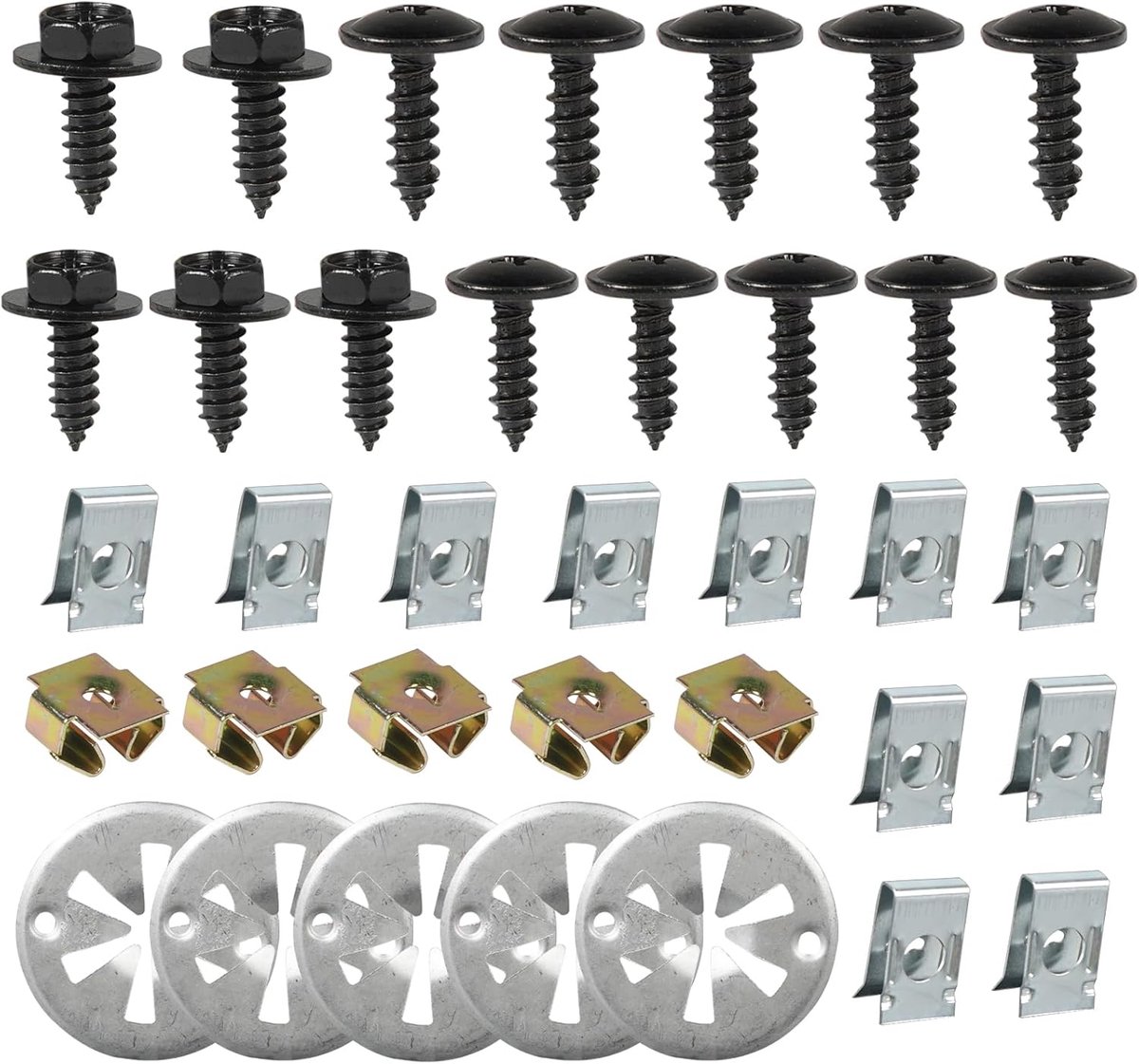 OTUAYAUTO Pack of 35 fixing clips, repair kit, 5 types of engine protection, compatible with A3, VW Golf IV, Seat Leon - ShopVlot