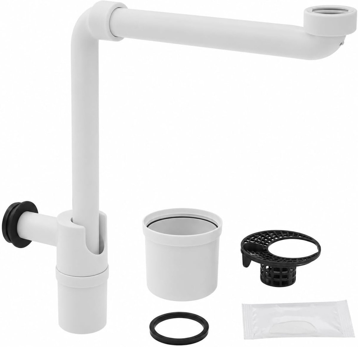 Siphon Washbasin Set 1-1/4 Inch Siphon Kitchen Sink Bathroom with Hair Filter 360° Rotating Space Saving Siphon Basin - ShopVlot