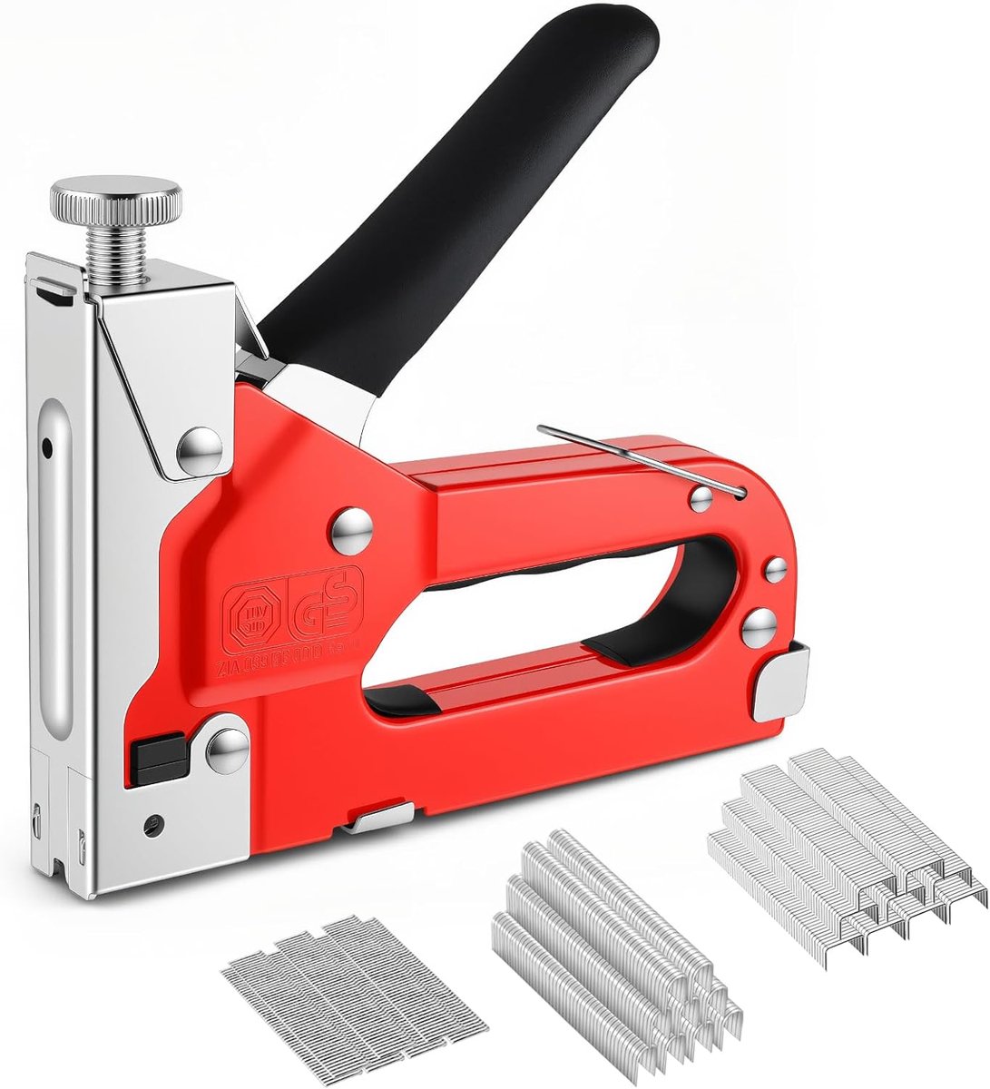 Stapler 3 in 1 Heavy Steel Stapler with 1200 Staples Adjustable Upholstery Stapler for Wood, Crafts, Carpentry - ShopVlot