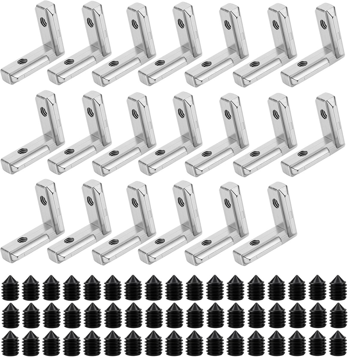 20 pcs M6 T-groove inner corner 3030, L-shaped corner joint, inner joint 90 degree angle, T-slot for aluminum profile - ShopVlot