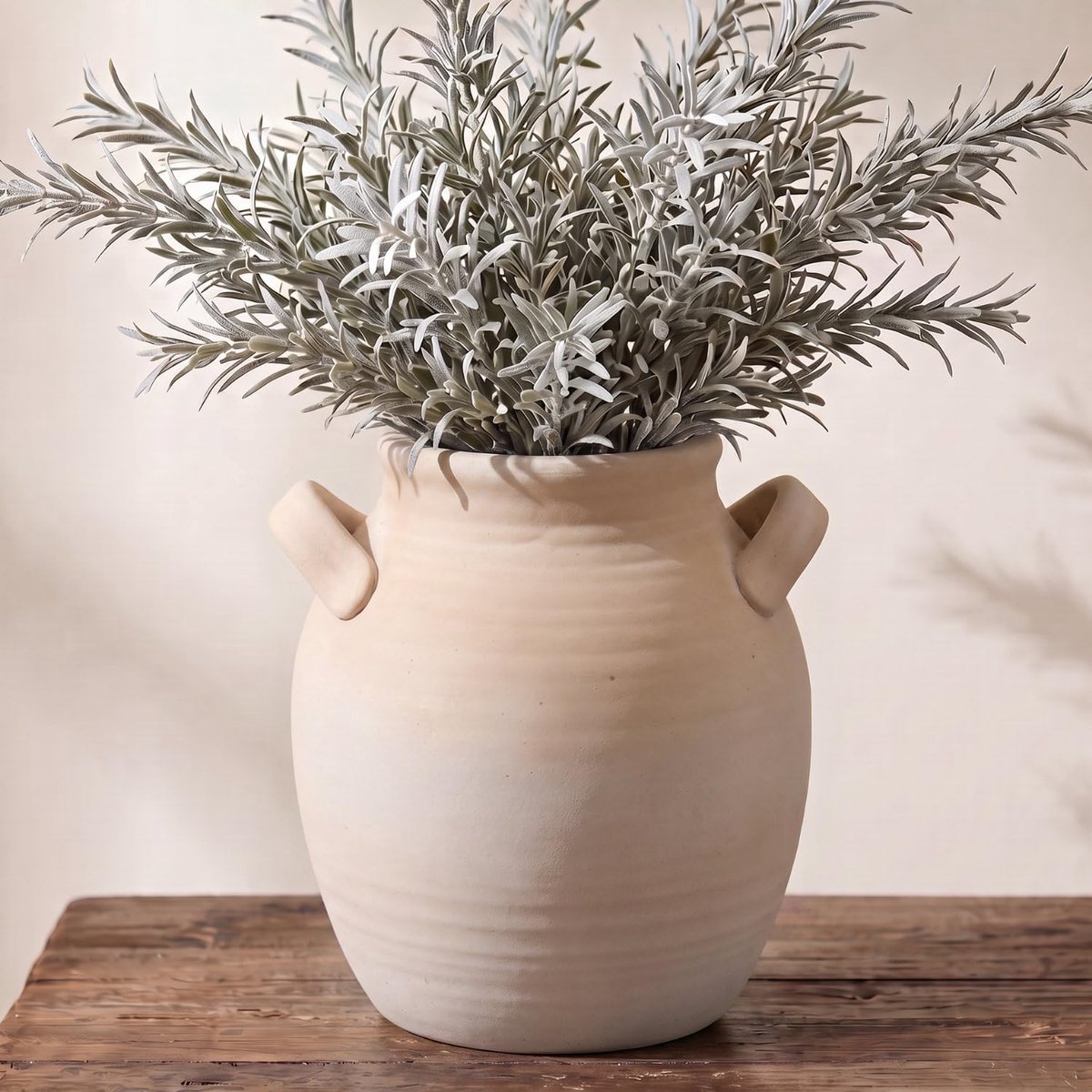 Witte keramische vaas voor pampasgras, rustieke vaas voor bloemen, boerderijvazen voor woondecoratie, vintage vazen - ShopVlot