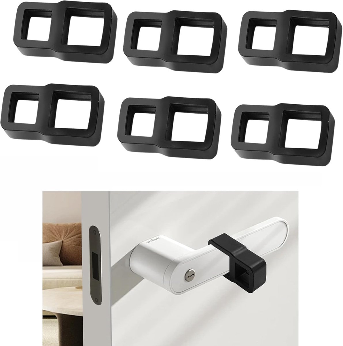 Door Stopper, Door Handle Buffer, Door Handle Protection, Set of 6, Black, Door Handle Stopper, Suitable for Use - ShopVlot
