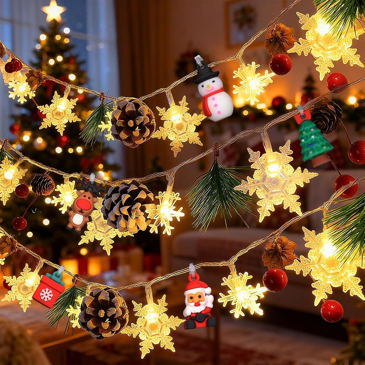 Christmas Fairy Lights, 2 Metres, 20 LED Christmas Decoration Fairy Lights, Warm White Christmas Fairy Lights - ShopVlot